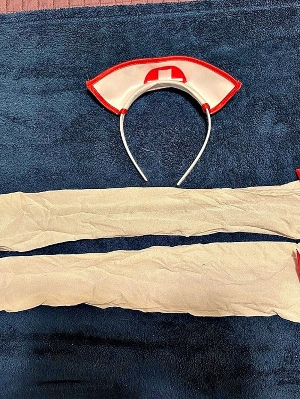 Nurse Costume Accessory Set in White & Red